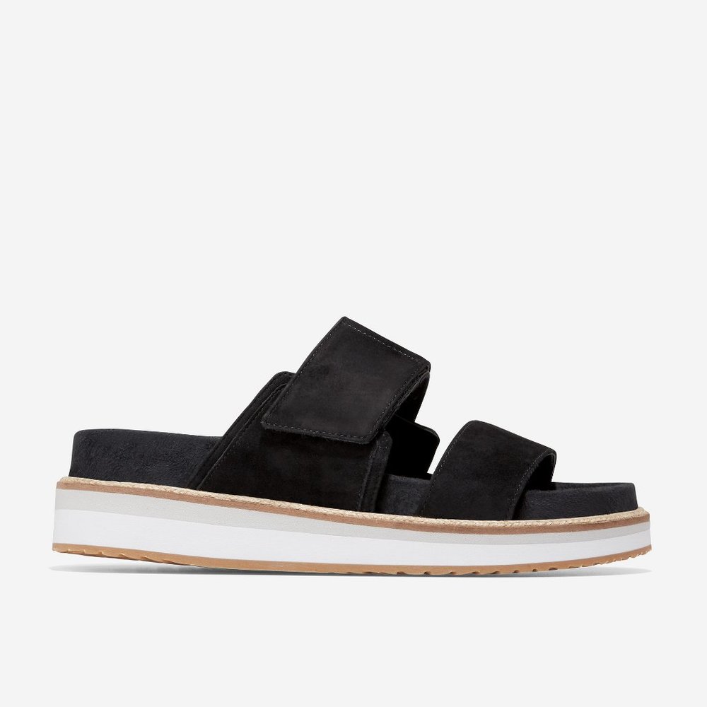 Cole Haan Cloudfeel Slide Sandals - Black Suede Size 10
